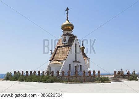 Temple-chapel Of St. Nicholas At Cape Tarkhankut, Crimea, Russia