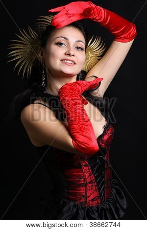 Sexy Moulin Rouge Mädchen tragen heiße Dessous