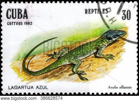 Saint Petersburg, Russia - September 18, 2020: Postage Stamp Issued In The Cuba The Image Of The All