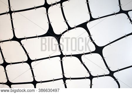 Abstract Background With White Uneven Plates Connected By Rings