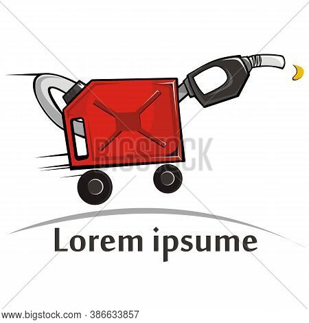 Jerrycan Oil. Vector Icon. Refueling And Pouring Oil Quality Into The Engine Motor Car Transmission 
