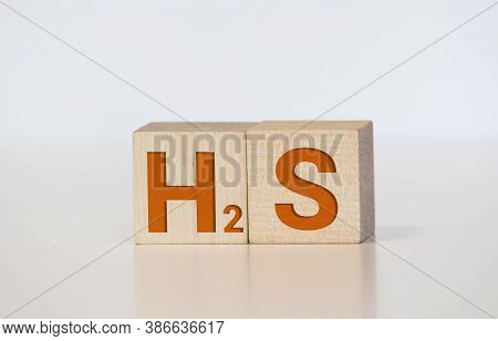 H2s Message Word On A Wooden Blocks
