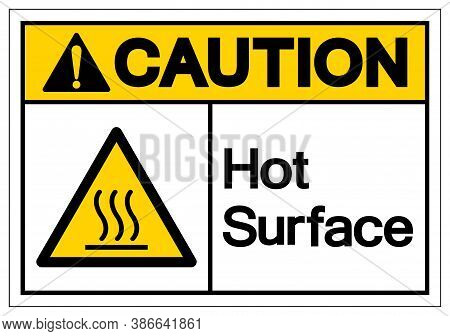 Caution Hot Surface Symbol Sign, Vector Illustration, Isolate On White Background Label .eps10
