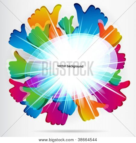 Wie und Daumen hoch Symbol. Abstrakt.  Vektor-Illustration.