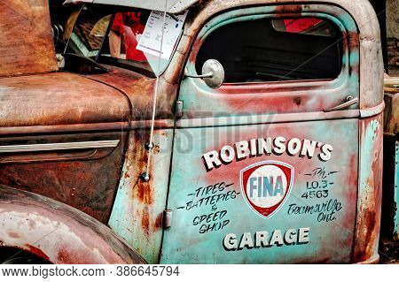 Toronto, Canada - 08 18 2018: Cabin Of The Oldtimer Car - 1939 Chevrolet Pikup Truck, Owned By R. Ro