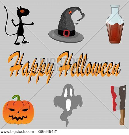 A Selection Of Vector Icons For Halloween