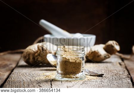 Ground Ginger, Selective Focus With Copy Space