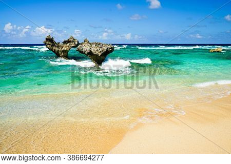 Kouri Island And Heart Rock Okinawa, Japan.