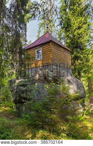 Chapel in Konevsky Monastery on Konevets Island on Lake Ladoga - Russia - architecture background