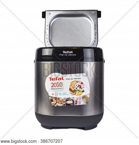 Zaporizhzhya, Ukraine - 07 September 2020: Tefal Bread Machine On A White Background.