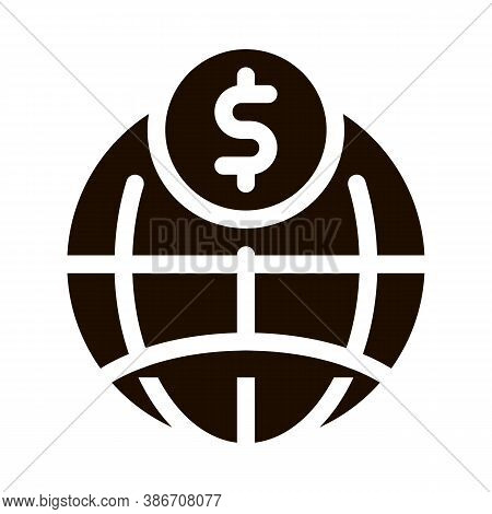 World Payment Coin Transfer Vector Icon. Online Money Transaction, Financial Internet Banking Paymen