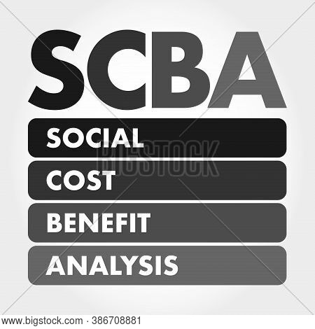 Scba - Social Cost Benefit Analysis Acronym, Business Concept Background