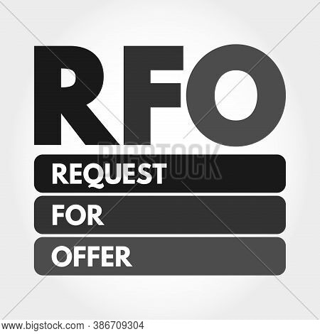 Rfo - Request For Offer Acronym, Business Concept Background