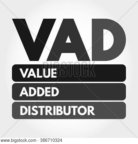 Vad - Value Added Distributor Acronym, Business Concept Background
