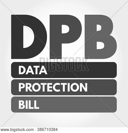 Dpb - Data Protection Bill Acronym, Technology Concept Background