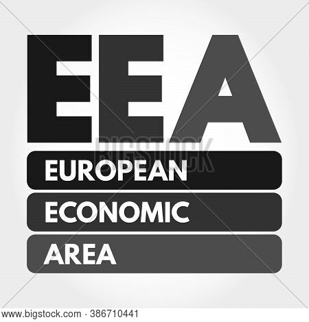 Eea - European Economic Area Acronym, Business Concept Background