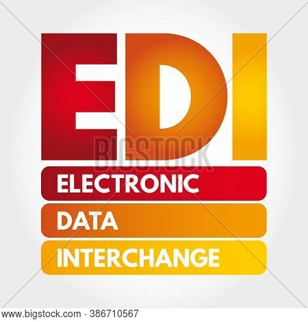 Edi - Electronic Data Interchange Acronym, Technology Concept Background