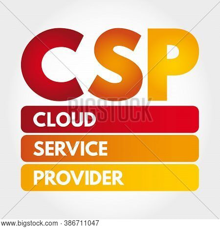 Csp - Cloud Service Provider Acronym, Technology Business Concept Background