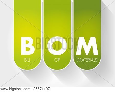 Bom - Bill Of Materials Acronym, Business Concept Background