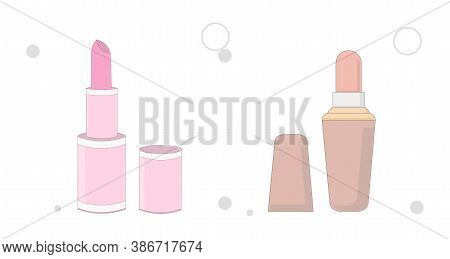 Lipstick Vector Flat Illustration On White Background