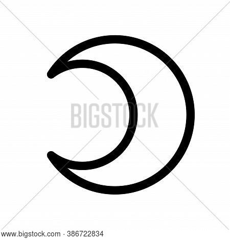 Moon. Planet Symbol. Vector Sign. Astrological Calendar. Zodiacal Black And White Horoscope. Outline