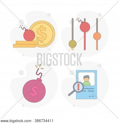 Risk Investment, Risk Business, Level Of Risk Vector Flat Illustration On White Background