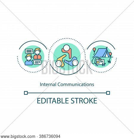 Internal Communication Strategy Concept Icon. Conceptual Bussines Idea Thin Line Illustration. Compa