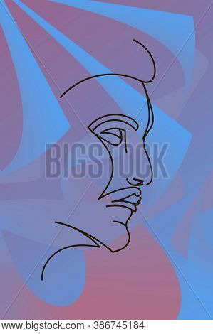 Abstract Male And Female Portraits Wall Art, Abstract Modern Painting Print. Contemporary Continuous