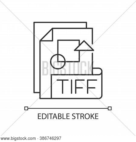 Tiff File Pixel Perfect Linear Icon. Tagged Image File Format. Tif. Professional Photography. Thin L
