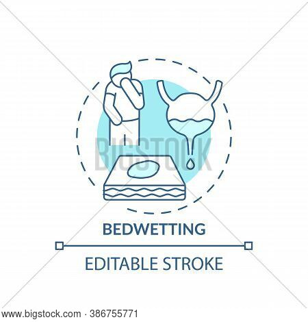 Bedwetting Turquoise Concept Icon. Trouble With Bladder Control In Adults. Healthcare Problem. Sleep