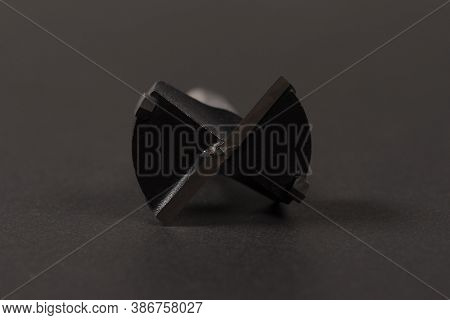 Drill Bits Forstner On Black Background. Macro