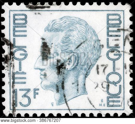 Saint Petersburg, Russia - September 18, 2020: Postage Stamp Issued In Belgium The Image Of The King