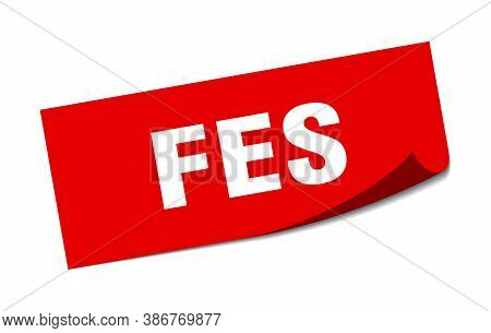 Fes Sticker. Fes Red Square Peeler Sign