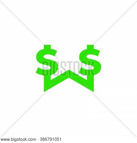 Letter W Green Money Dollar Design Symbol Logo Vector