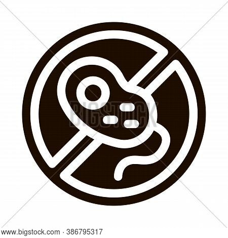 Anti Bacillus Bacteria Vector Sign Icon. Forbidden Mark With Bacteria Pictogram. Chemical Microbe Ty