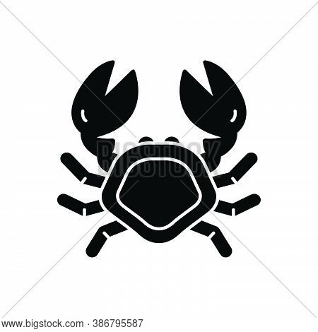 Black Solid Icon For Crab Lobster Pagurian Crustacean Underwater Mammal Fish Animal Marine