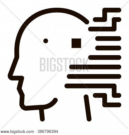 Cyborg Artificial Intelligence Vector Sign Icon . Artificial Intelligence Details Character Robot He