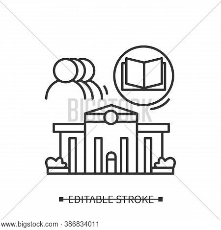 Public Libraries Line Icon. Bookcrossing. Free Books. Free Studying, Self Education. Donations To Sa