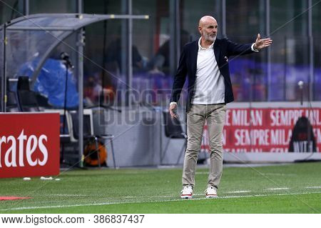 Milano, Italy. 24th September 2020. Uefa Europa League. Stefano Pioli, Head Coach Of Ac Milan, Looks