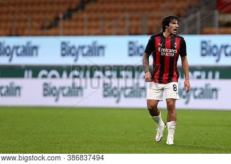 Milano, Italy. 24th September 2020. Uefa Europa League. Sandro Tonali  Of Ac Milan   During The Uefa