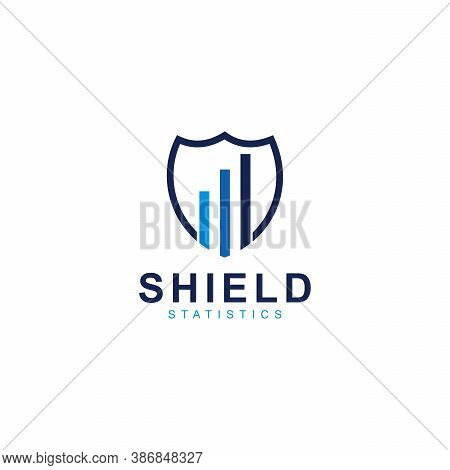 Shield And Statistic Logo Template Design Vector