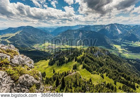 Hiking From The Mountain Station To The Top Of The Mountain Called Wendelstein In Bavaria, Germany A