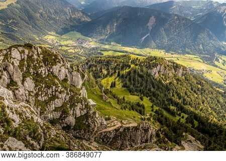 Hiking From The Mountain Station To The Top Of The Mountain Called Wendelstein In Bavaria, Germany A