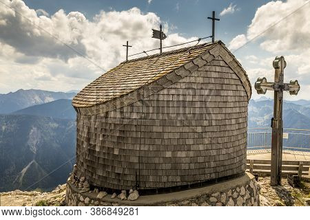 Hiking From The Mountain Station To The Top Of The Mountain Called Wendelstein In Bavaria, Germany A