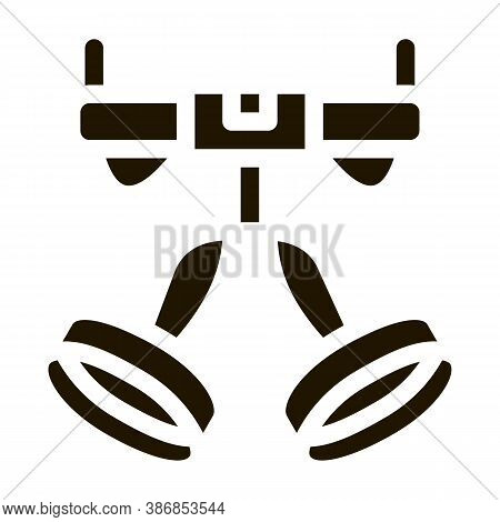 Harness Alpinism Hooking Device Tool Glyph Icon . Compass, Mountain Direction And Burner Mountaineer
