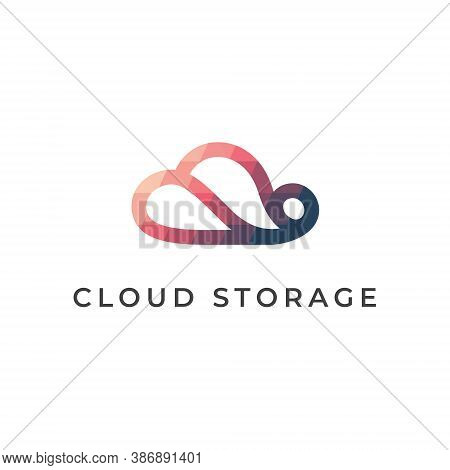 Cloud Logo Vector Design - Storage Technology Internet Business Server Web Connection Data Database 
