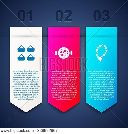 Set Indian , Chicken Tikka Masala And Rosary Beads Religion. Business Infographic Template. Vector