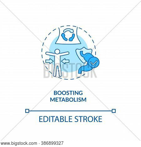 Boosting Metabolism Concept Icon. Healthy Lifestyle Ideas. Getting Nutritions From Food. Vegetariani