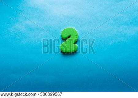 2 Years Old Celebrating Classic Logo. Colored Happy Anniversary Two Template Green Numbers. Greeting