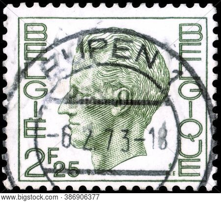 Saint Petersburg, Russia - September 18, 2020: Postage Stamp Issued In Belgium The Image Of The King
